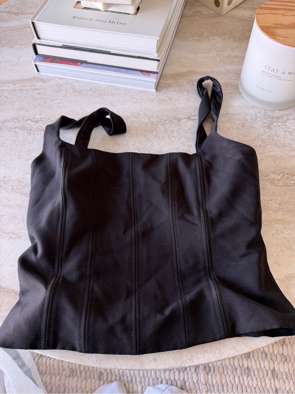 Zara Black Zip-Back Top